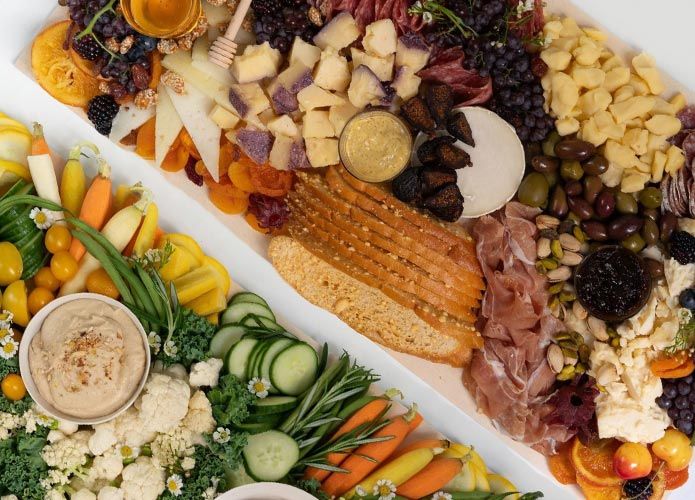 grazing board with vegetables