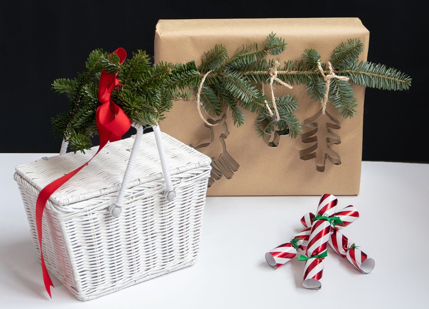 using a basket as a gift wrap idea