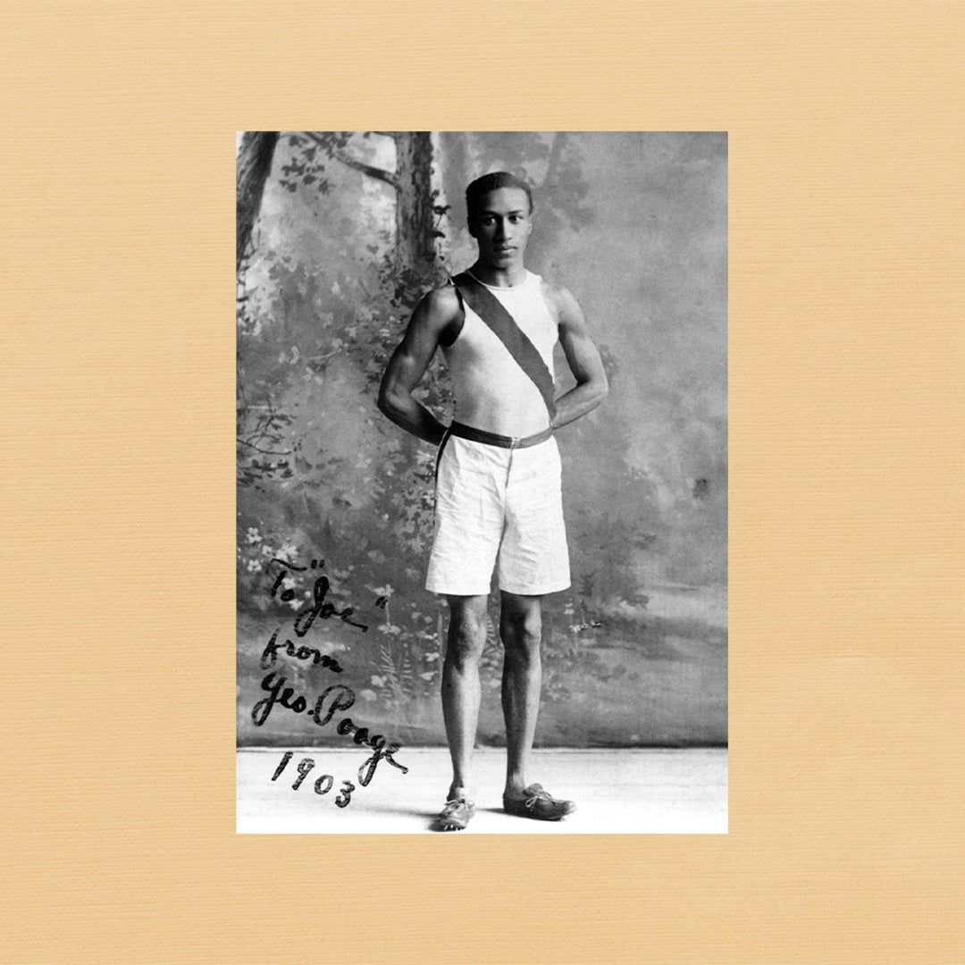 signed portrait of athlete George Coleman Poage