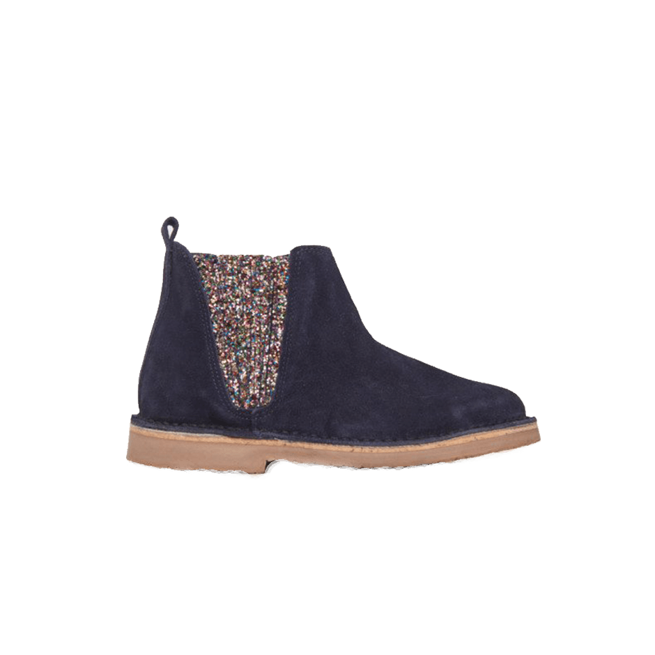navy glitter bootie