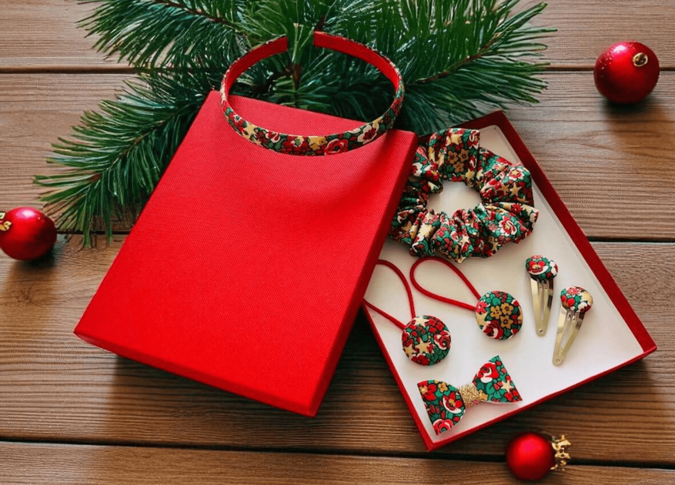 A photo of holiday bow.