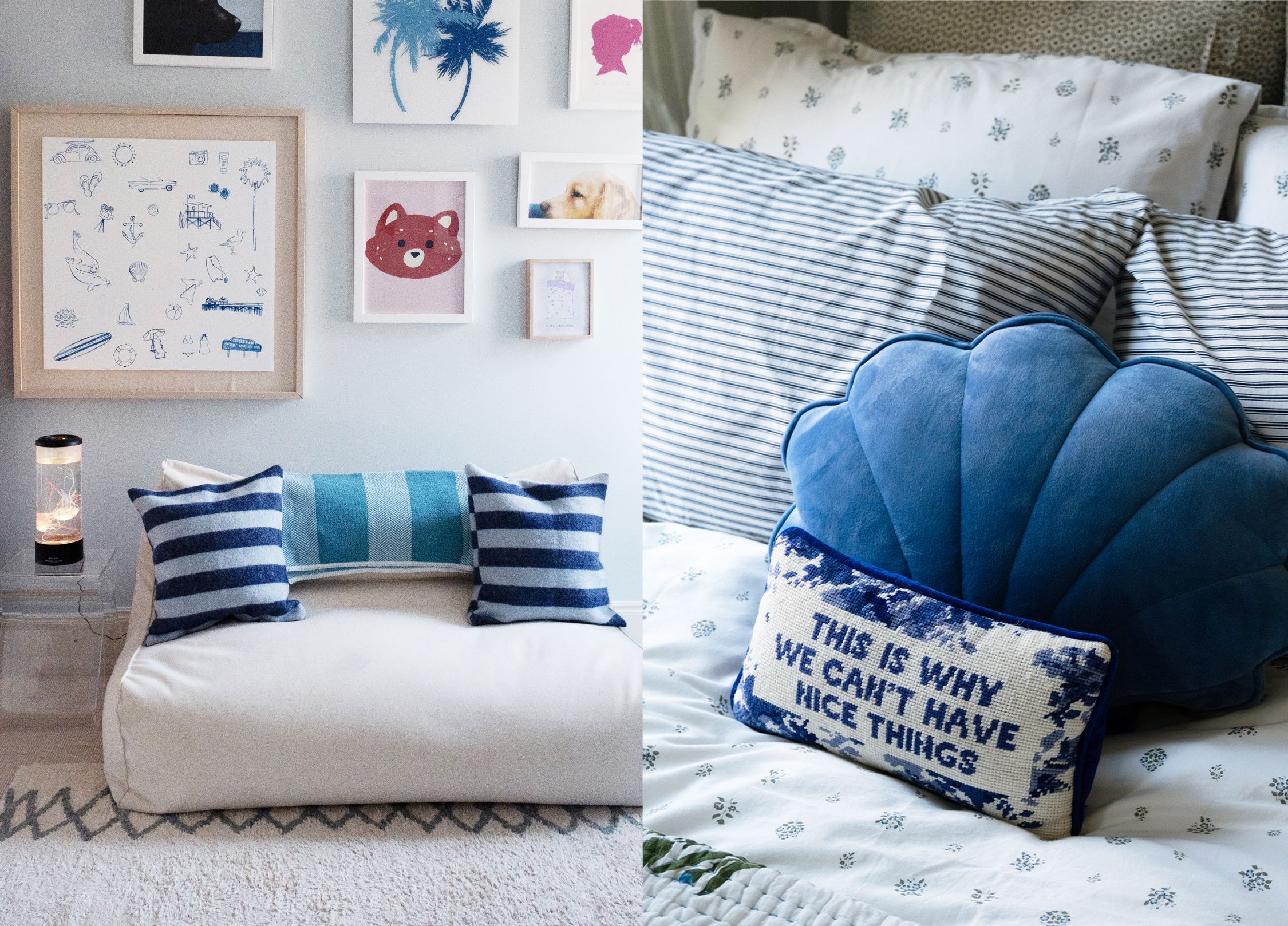 A young girl's blue room.