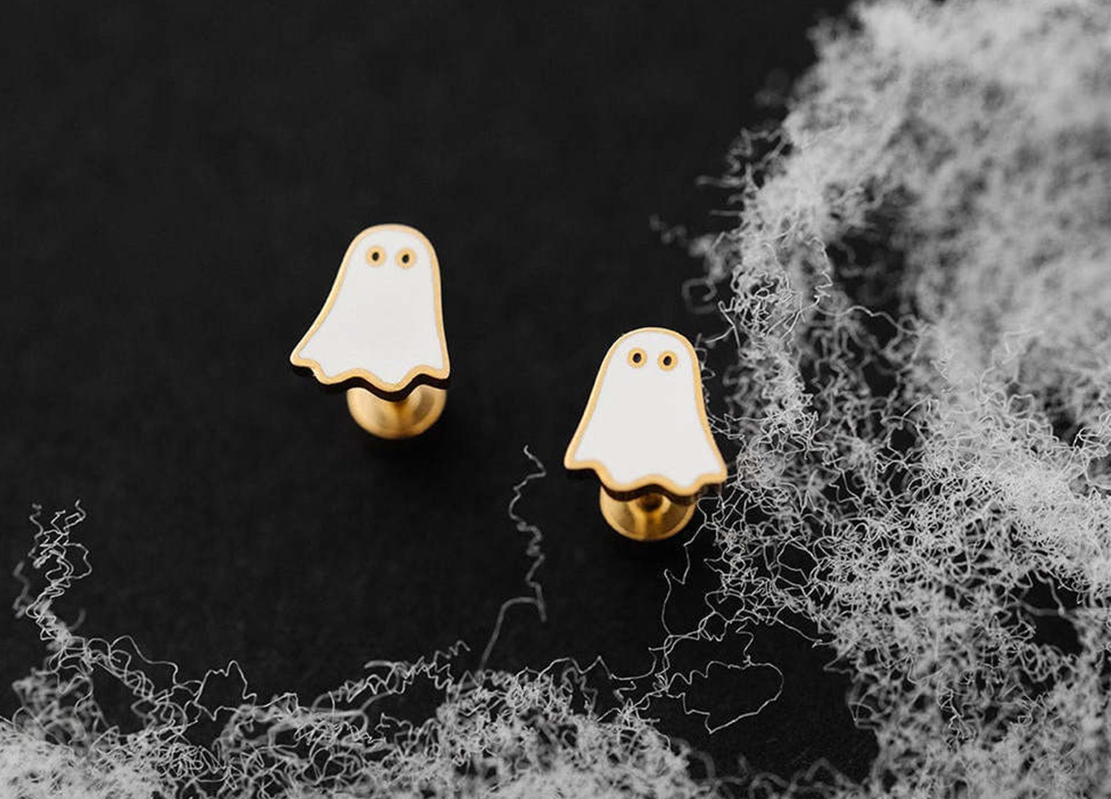 Ghost earrings for a boo basket