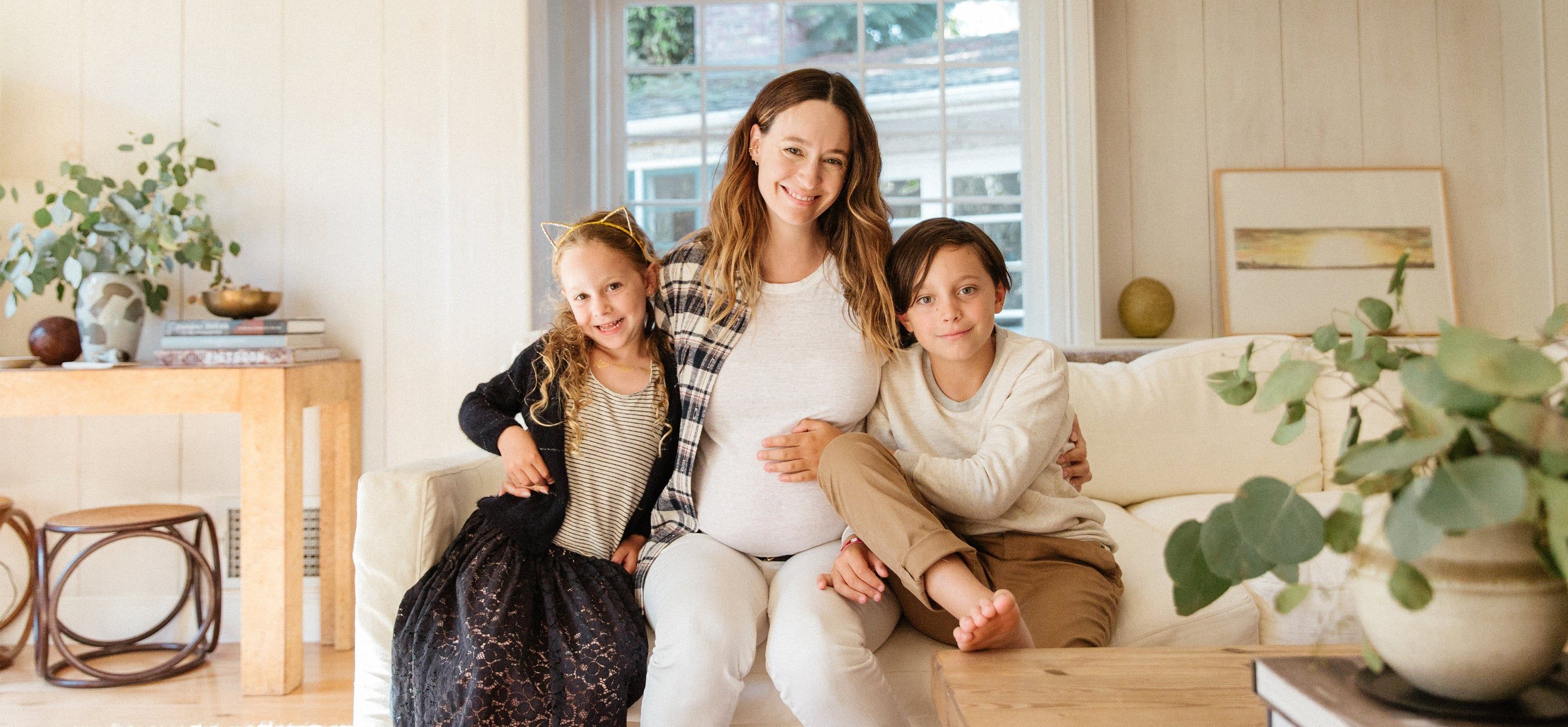 Jenni Kayne and her two oldest children at home