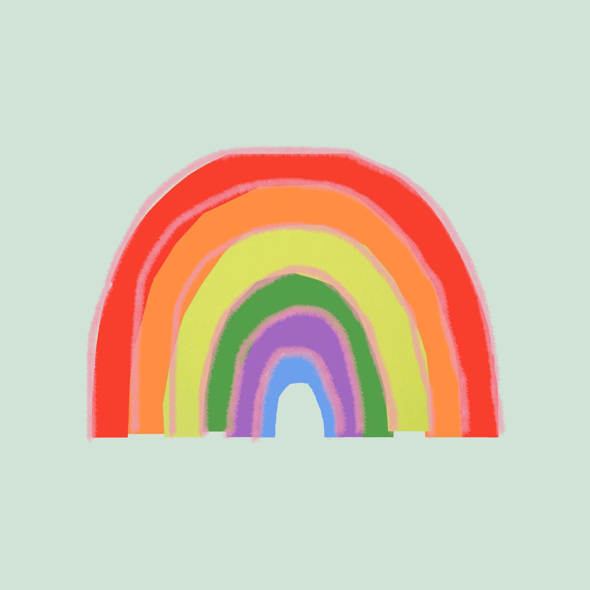 a drawn rainbow