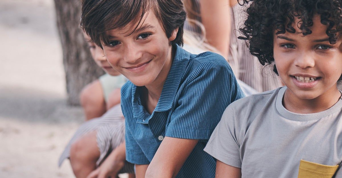 two boys sitting