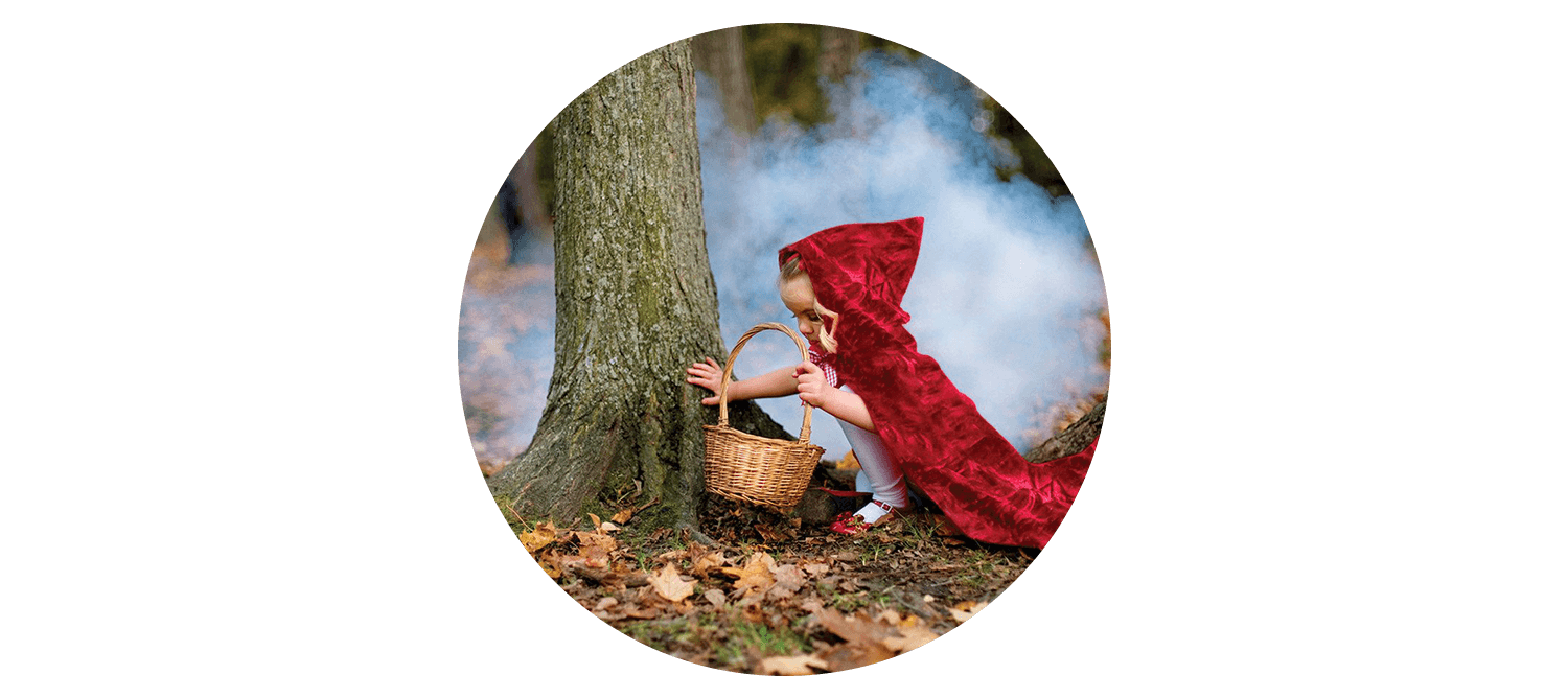 girl dressed as red riding hood 