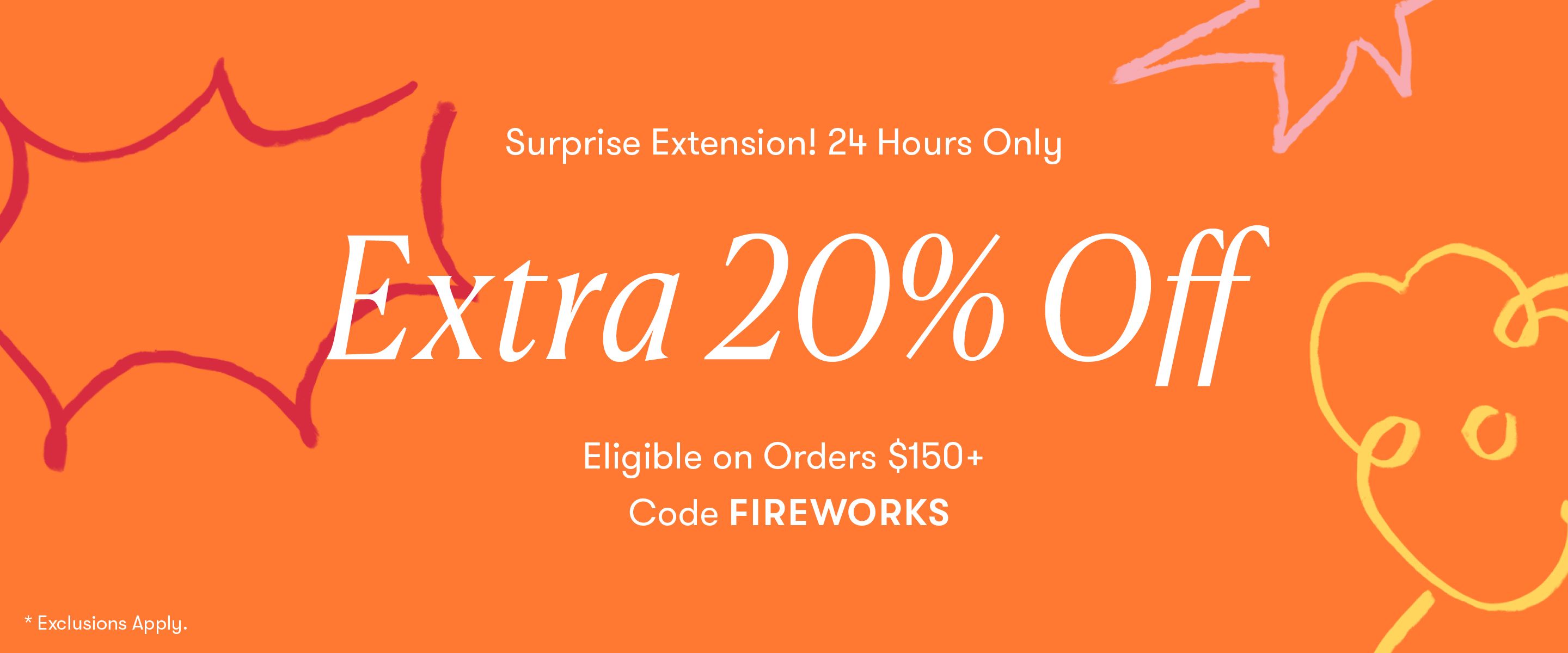 20% Off Orders $150+