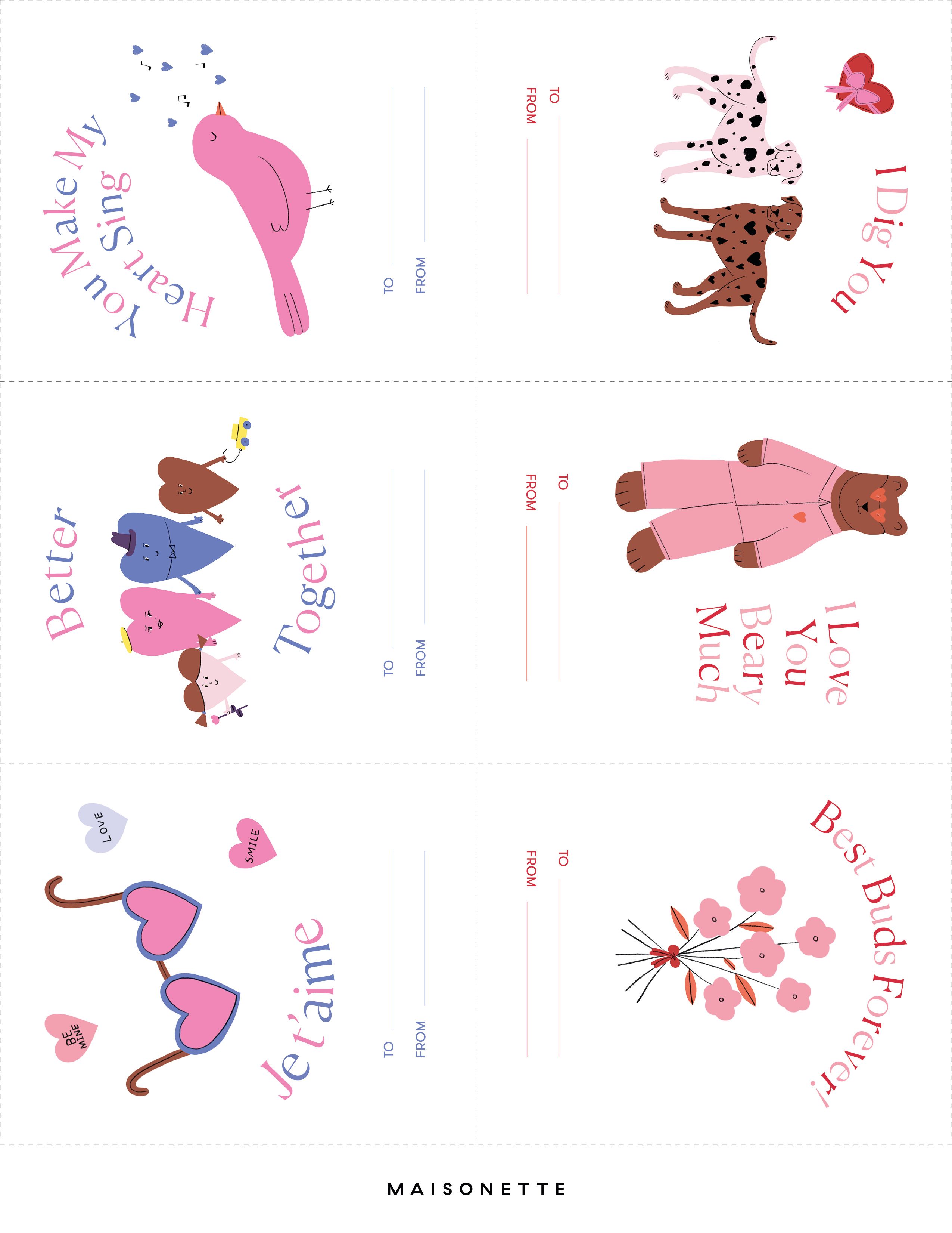 printable valentine cards for kids