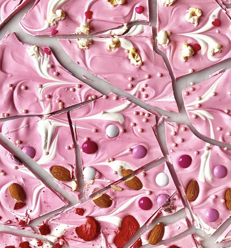 pink chocolate bark