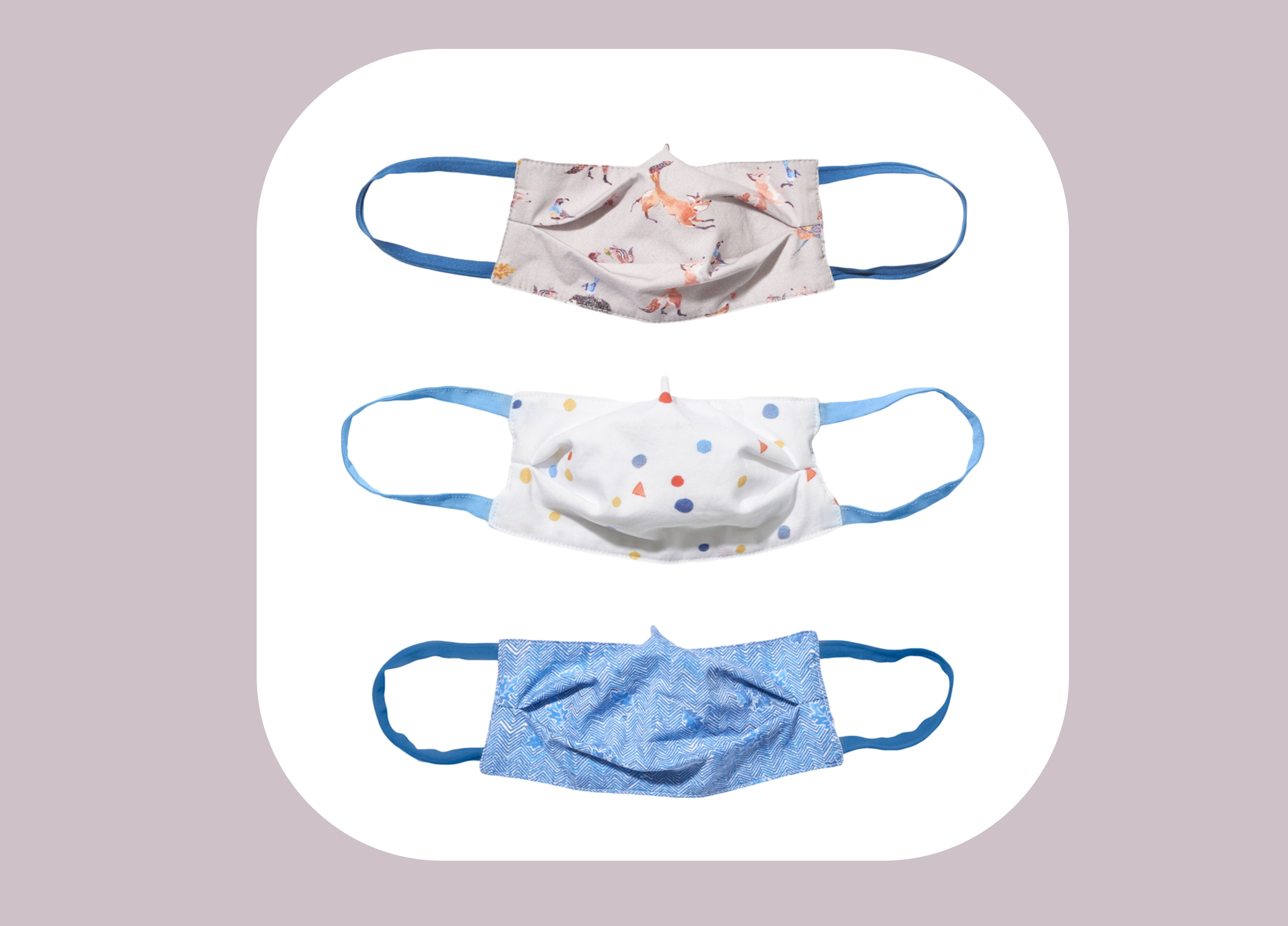Oso & Me kids masks in woodland prints