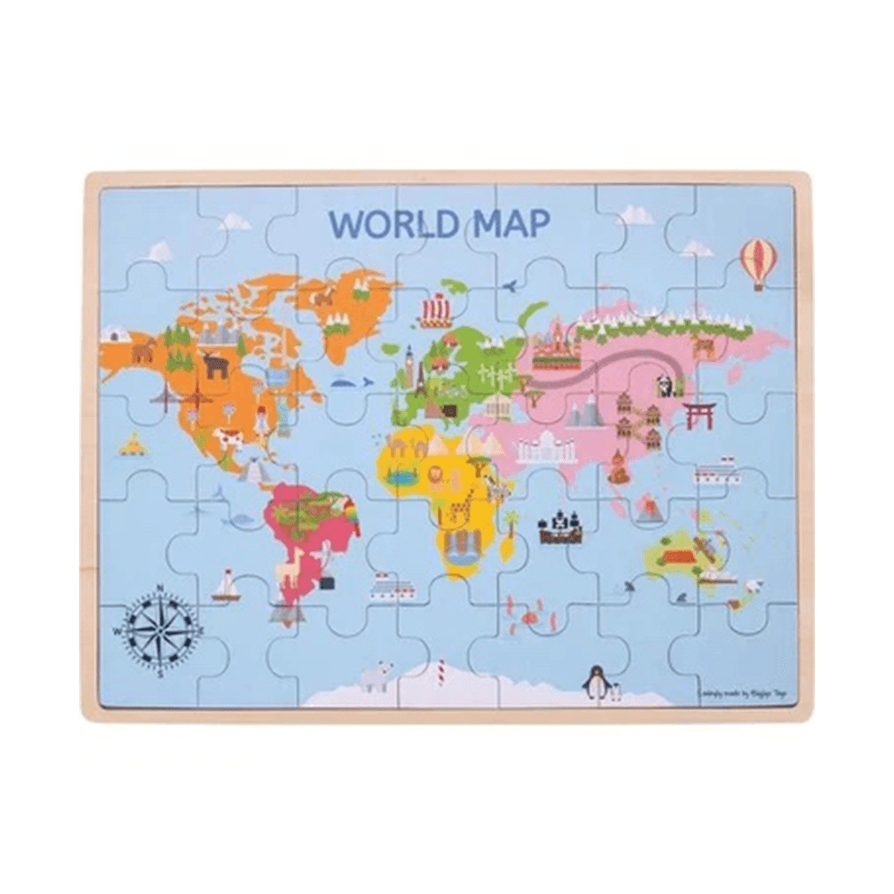 Bigjigs Toys 35-Piece World Map Puzzle