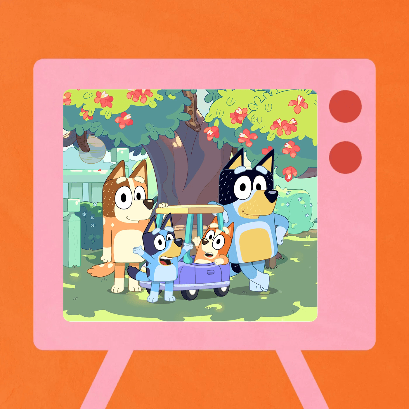 a still from the Bluey tv show for kids