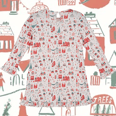 Mr. Boddington Studio X Maison Me pajamas dress and matching gift wrap