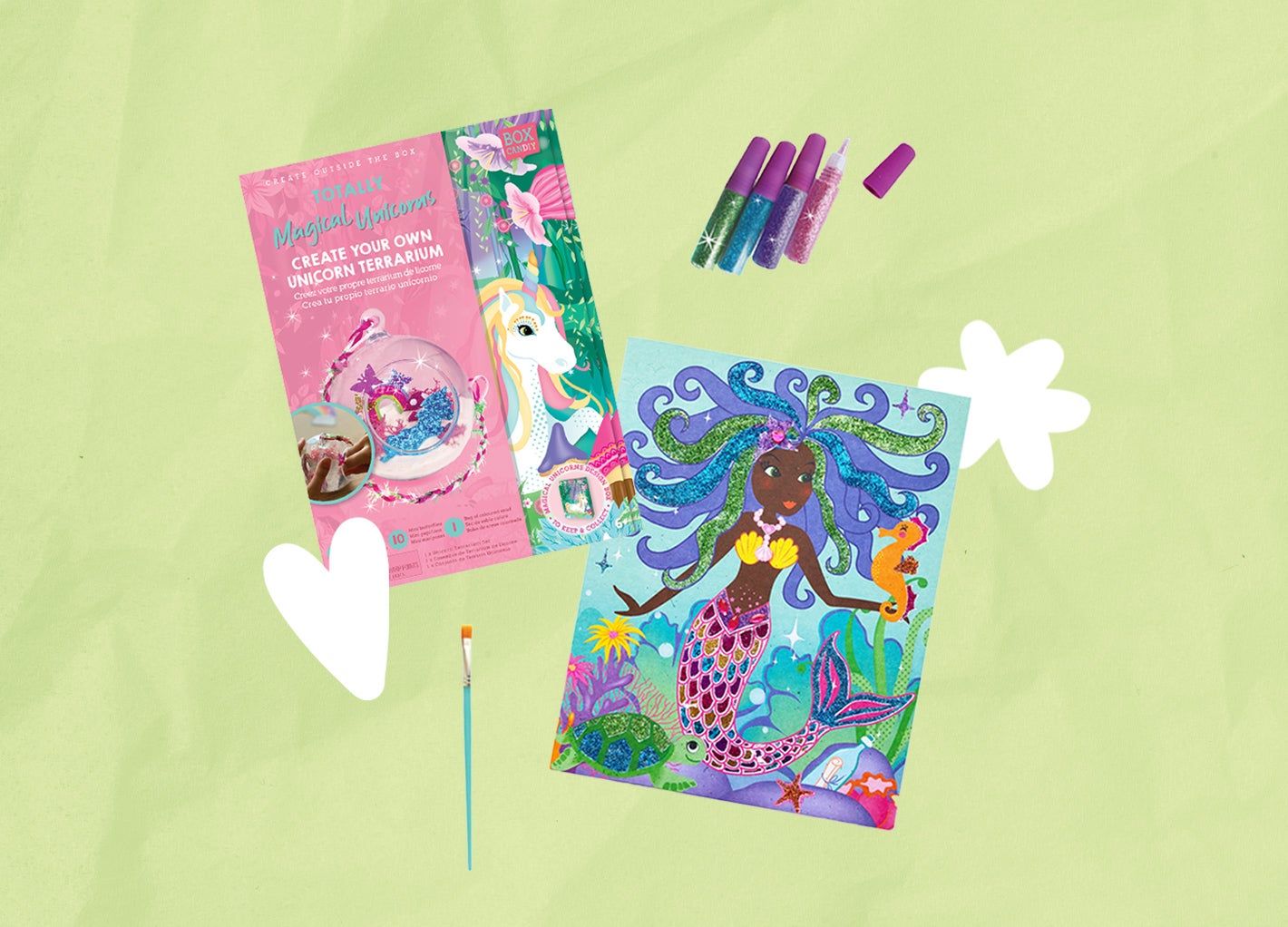 Crafts from Box CanDIY on a green background