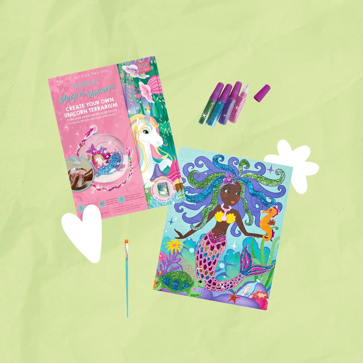 Crafts from Box CanDIY on a green background