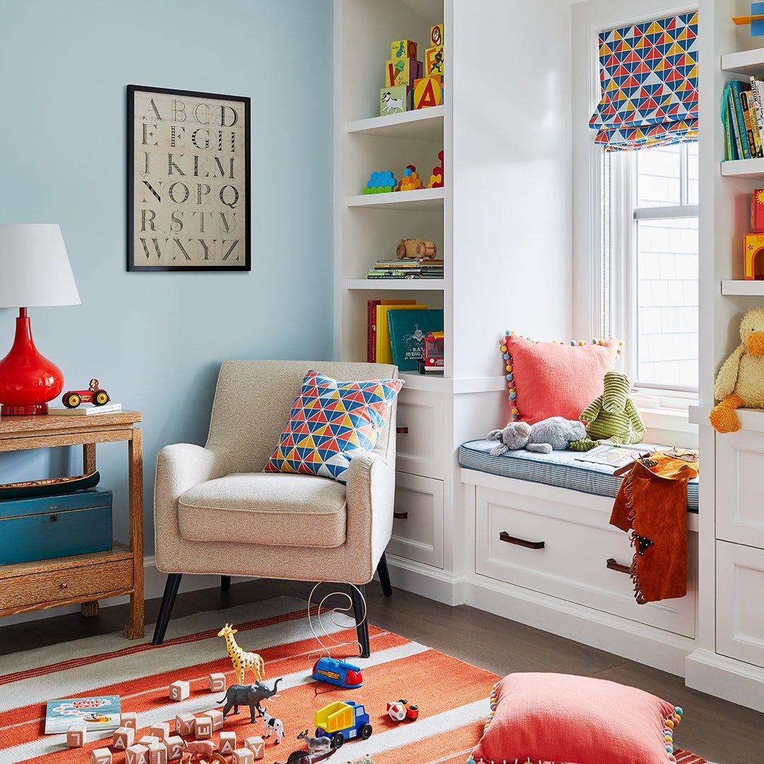 toys on the floor of a child's room
