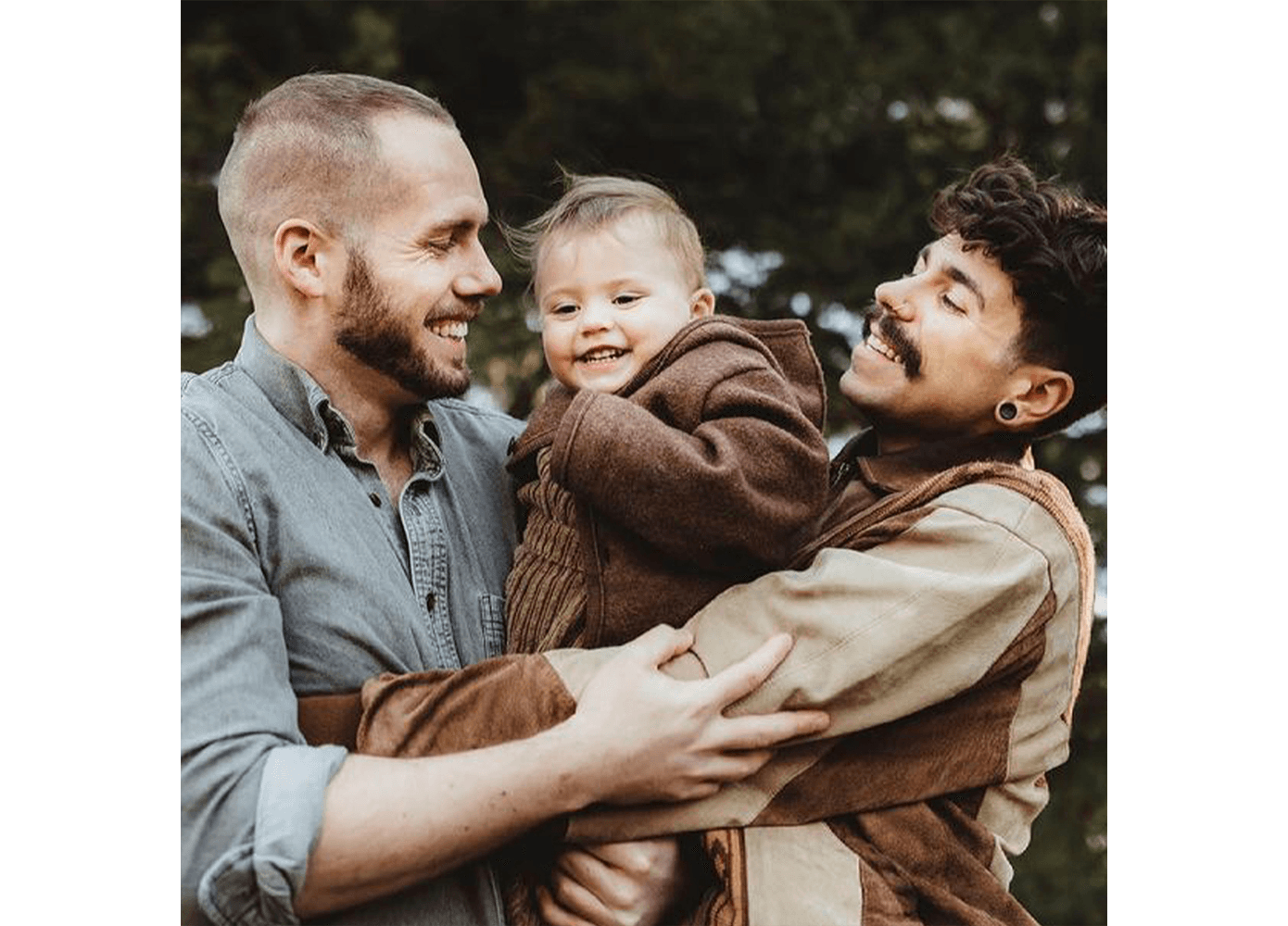 Elliot and Matthew Durt with daughter Uma