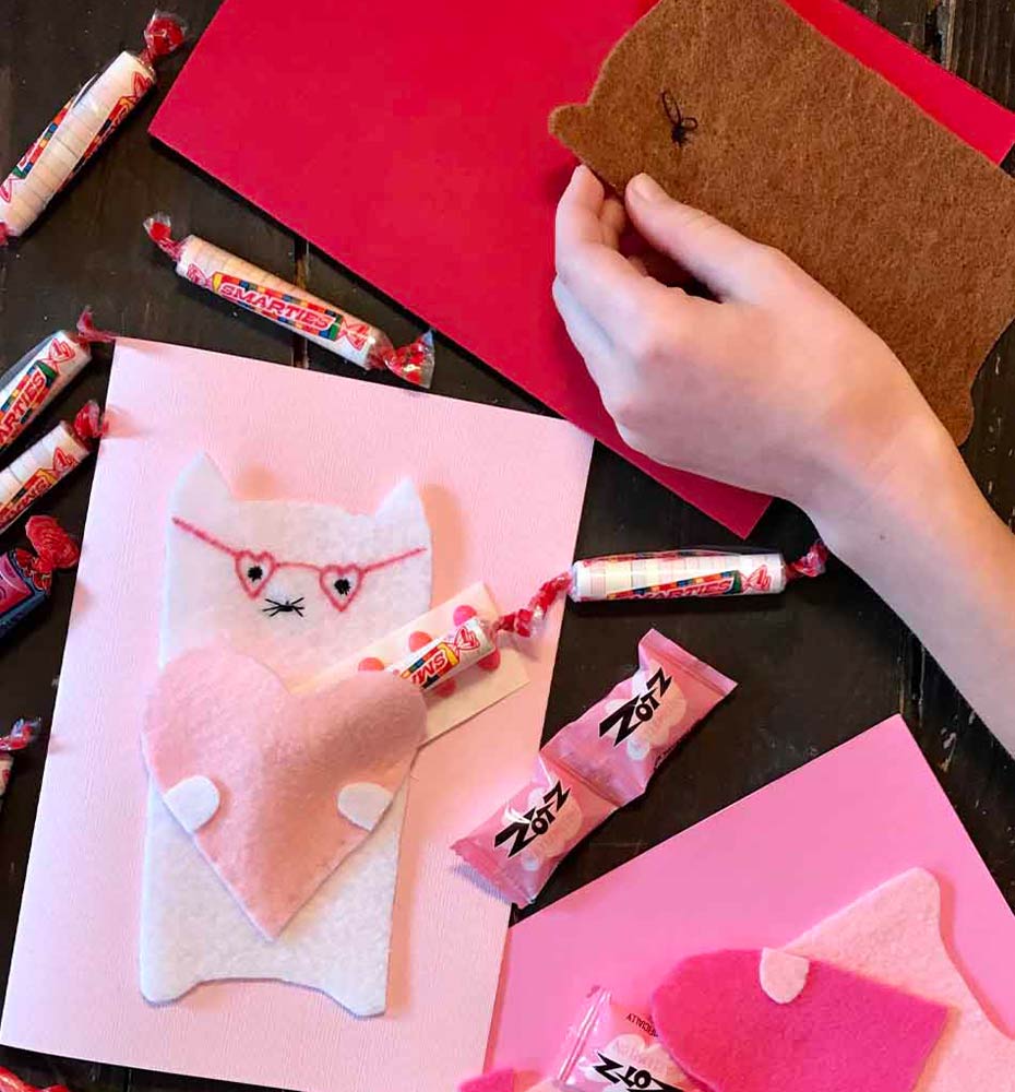 valentine's craft paper and candy