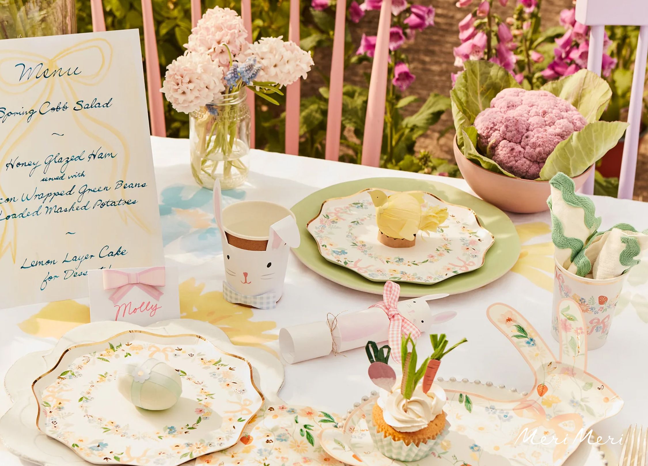 A floral garden birthday party for kids.