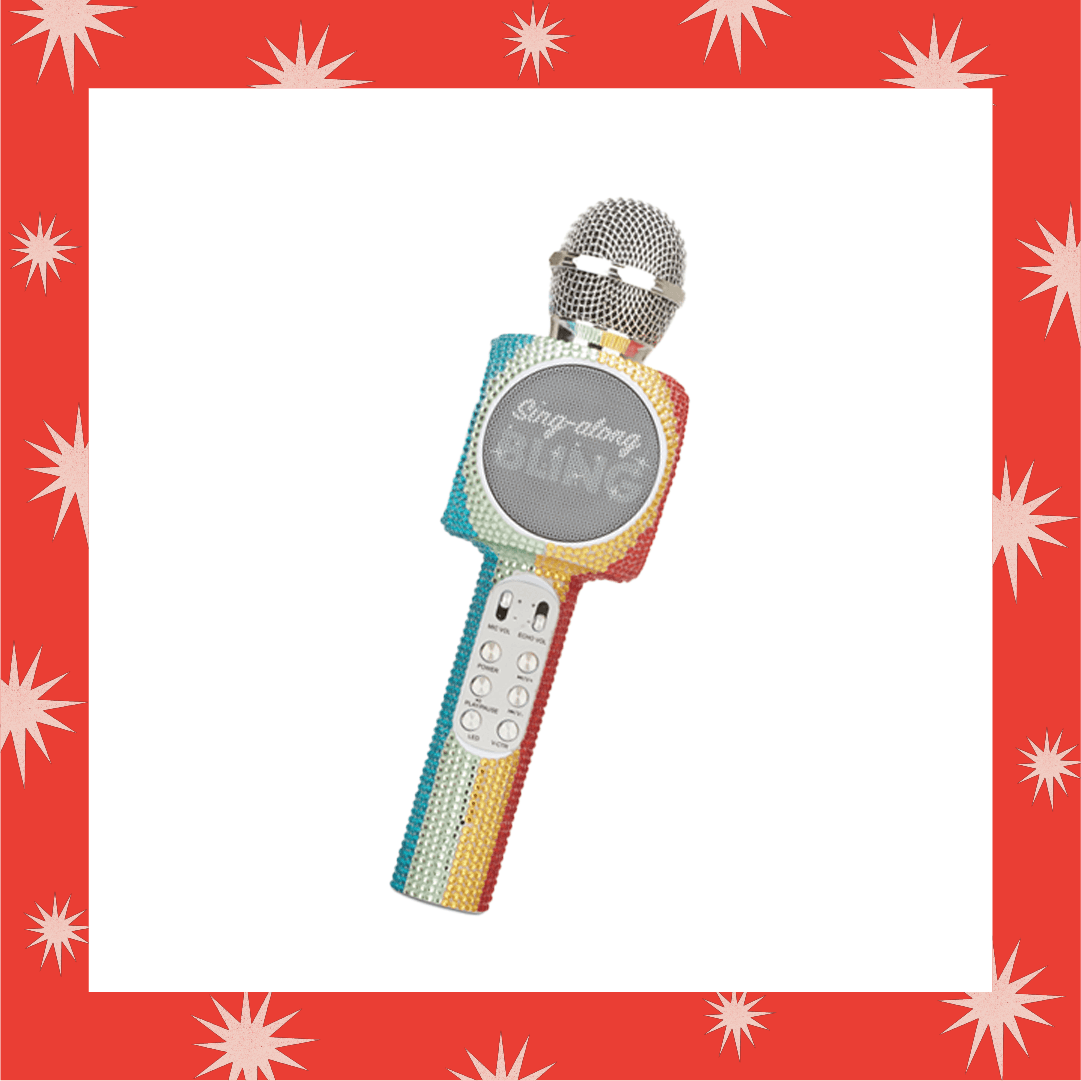 a great art gift for kids is a karaoke microphone