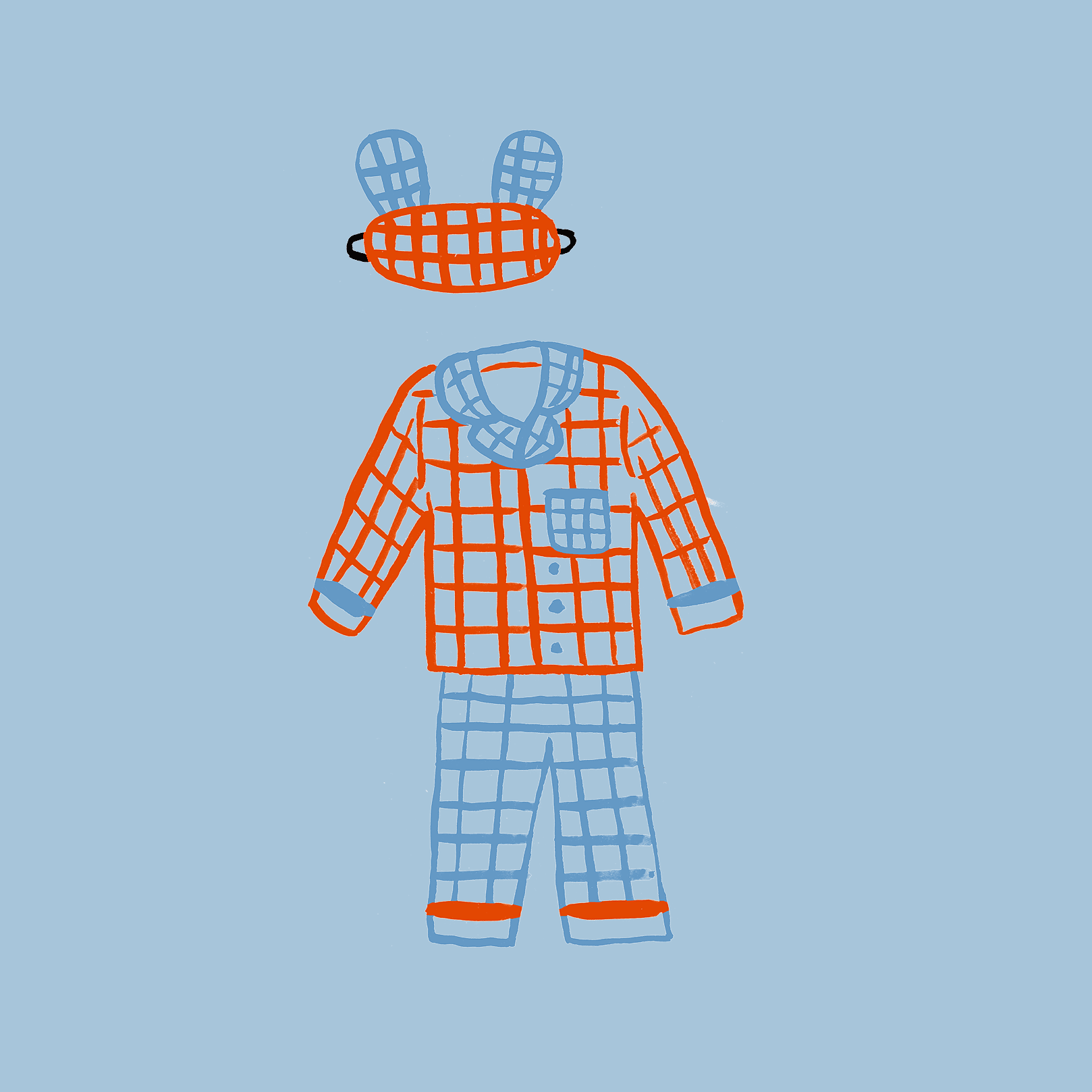 illustration of checked pajama newborn clothes 