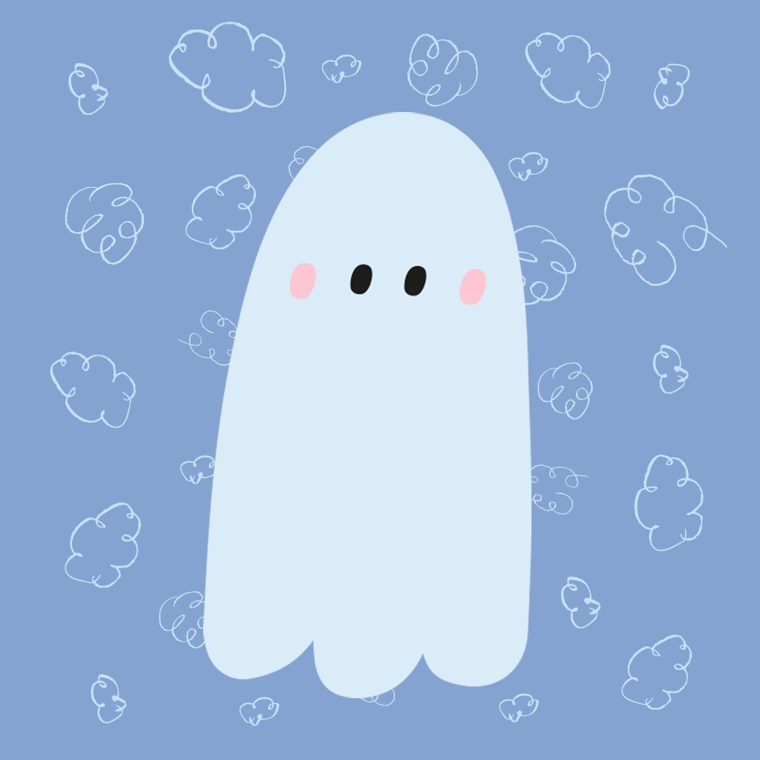 ghost illustration playing Halloween game for kids