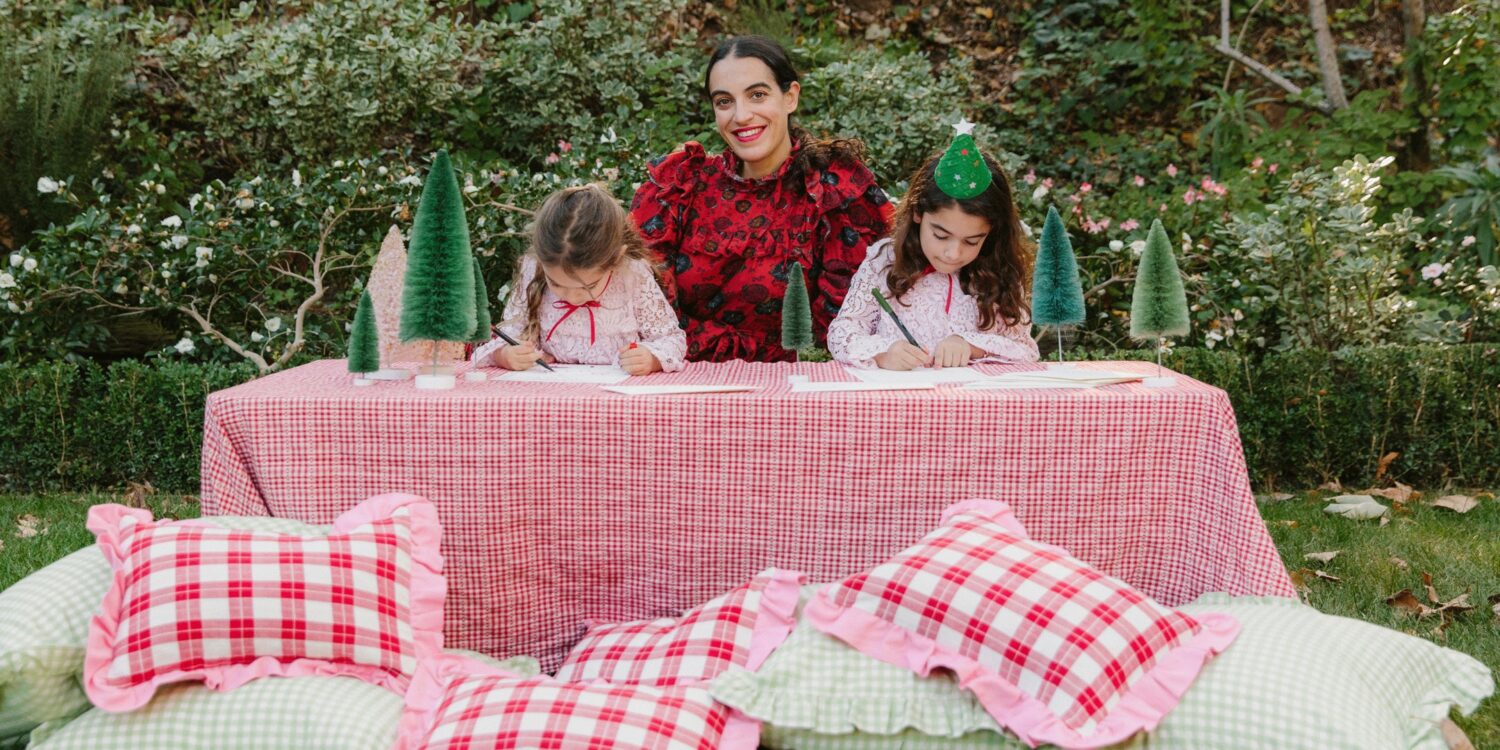 Heather Taylor and her daughters writing letters to Santa
