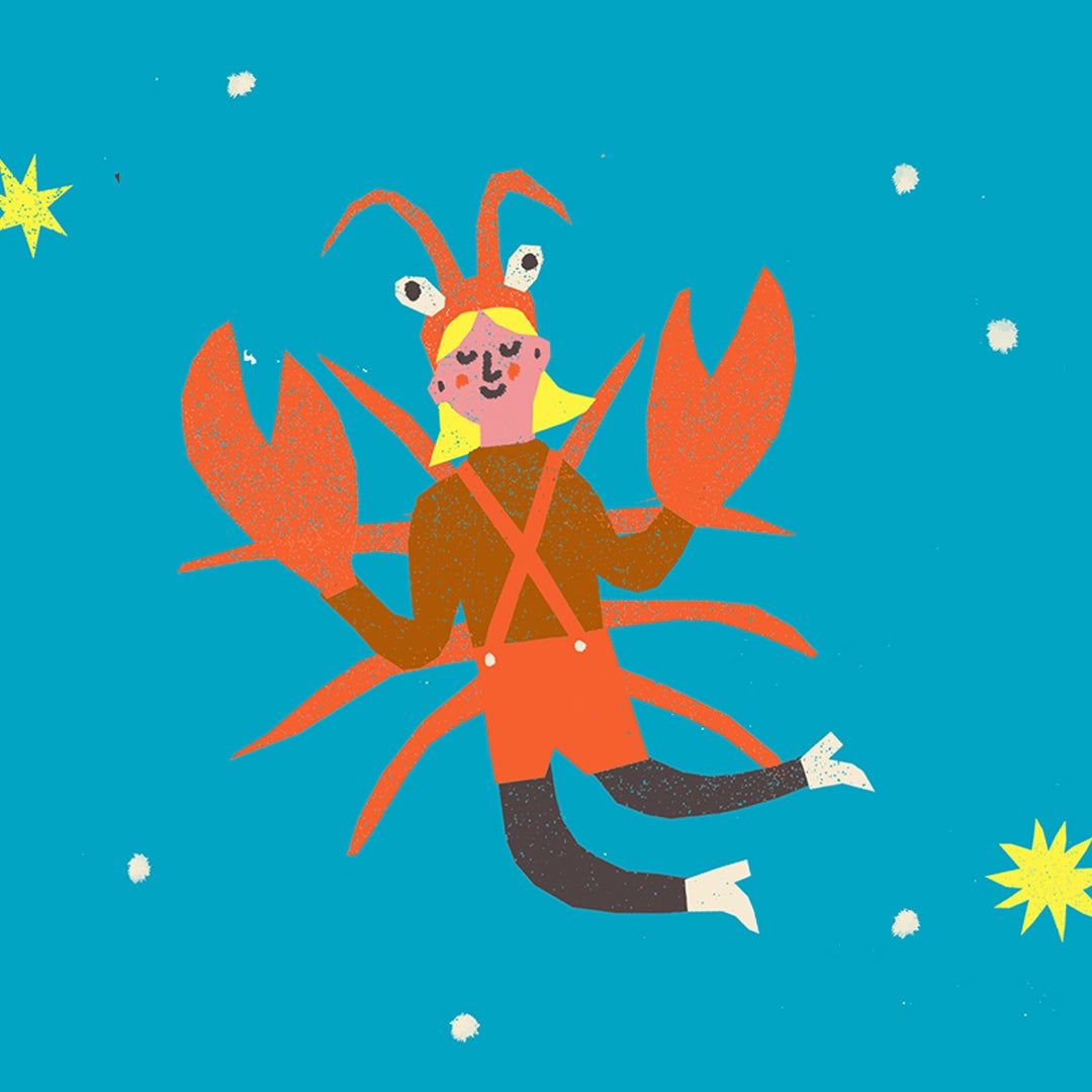 illustration of a person dressed as a lobster