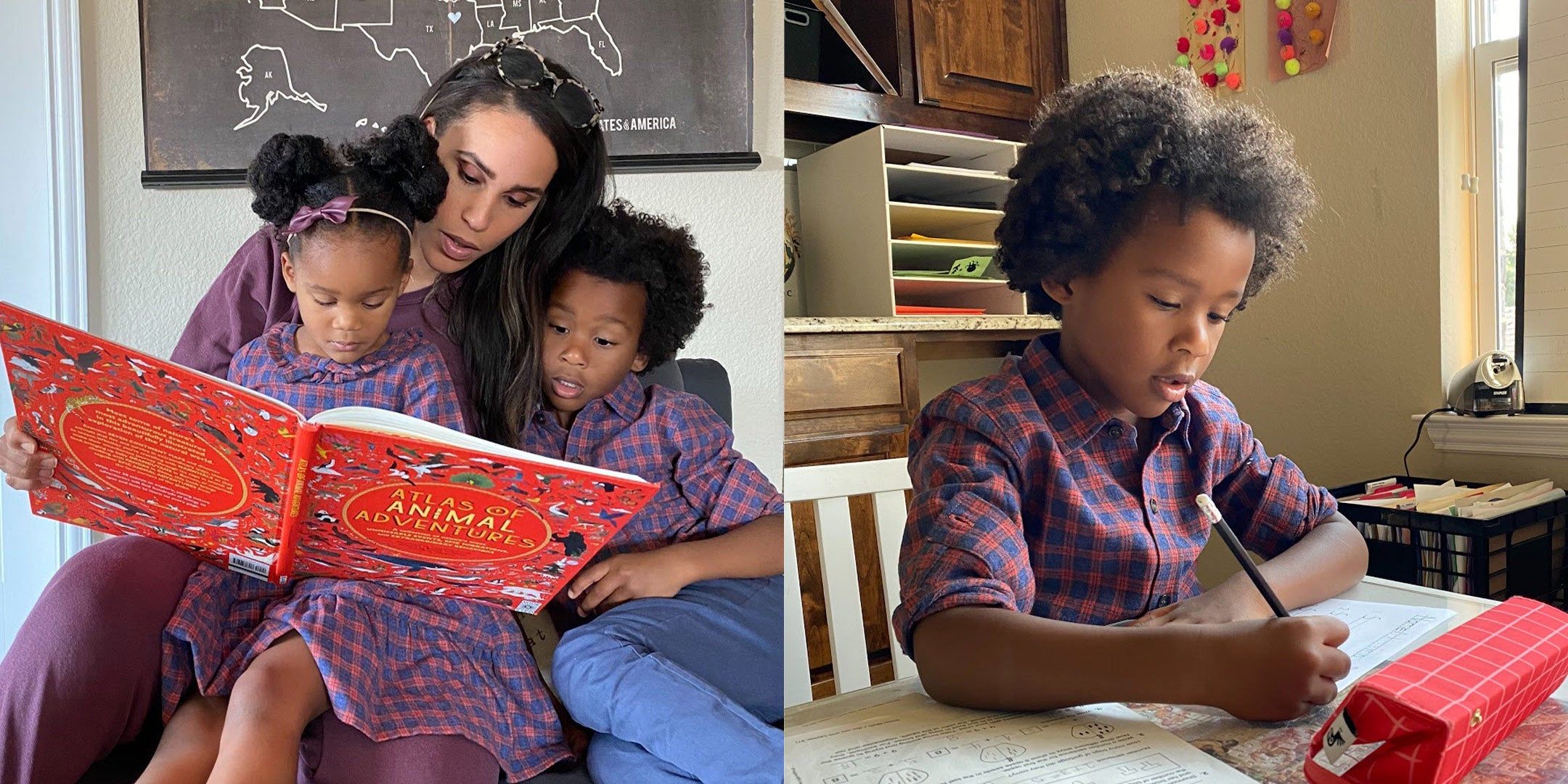 Jill and her kids reading