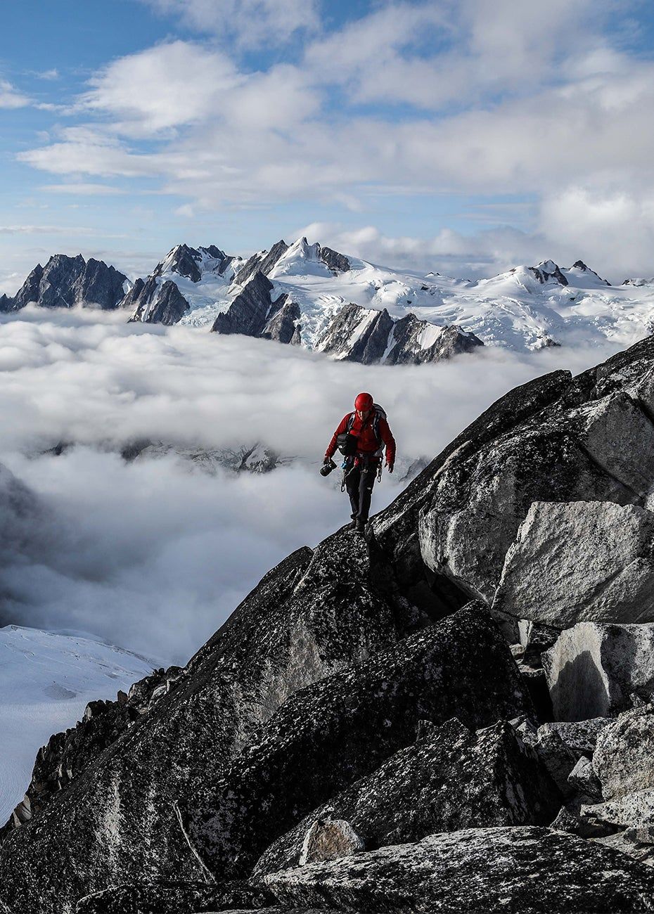 Man hiking on a mountain