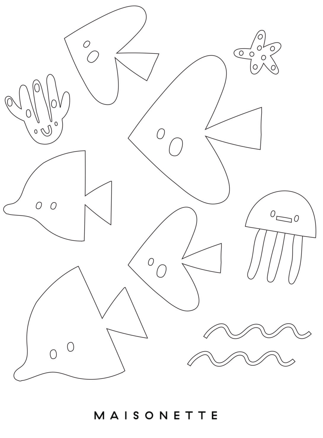 Poisson d'avril printable coloring page
