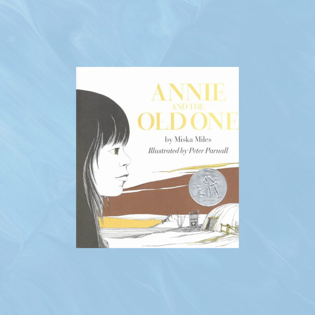 cover of Annie and the Old One featuring a portrait of a young girl in front of an open landscape