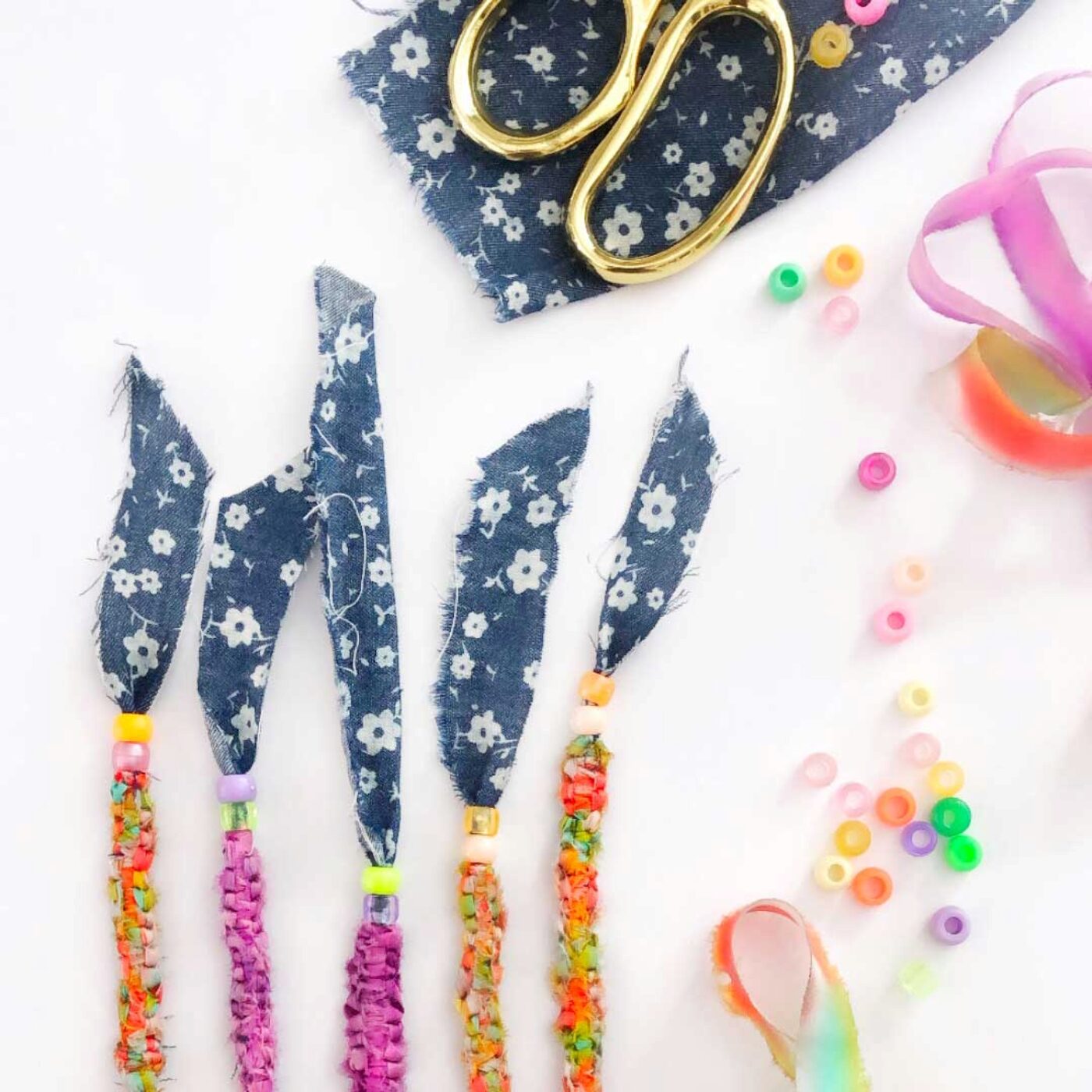 DIY bracelets being made
