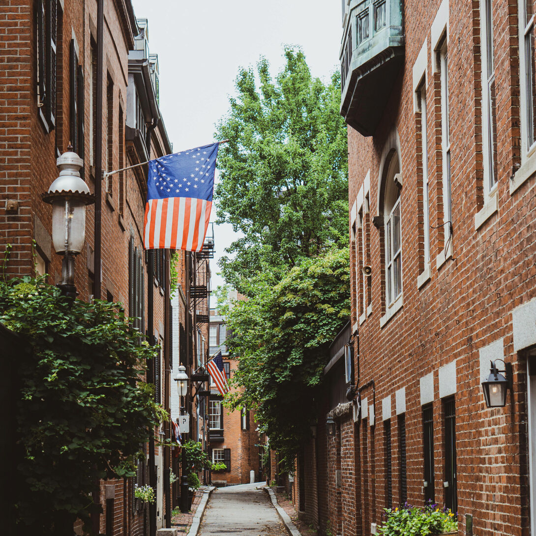 historic Boston streets along the Freedom Trail