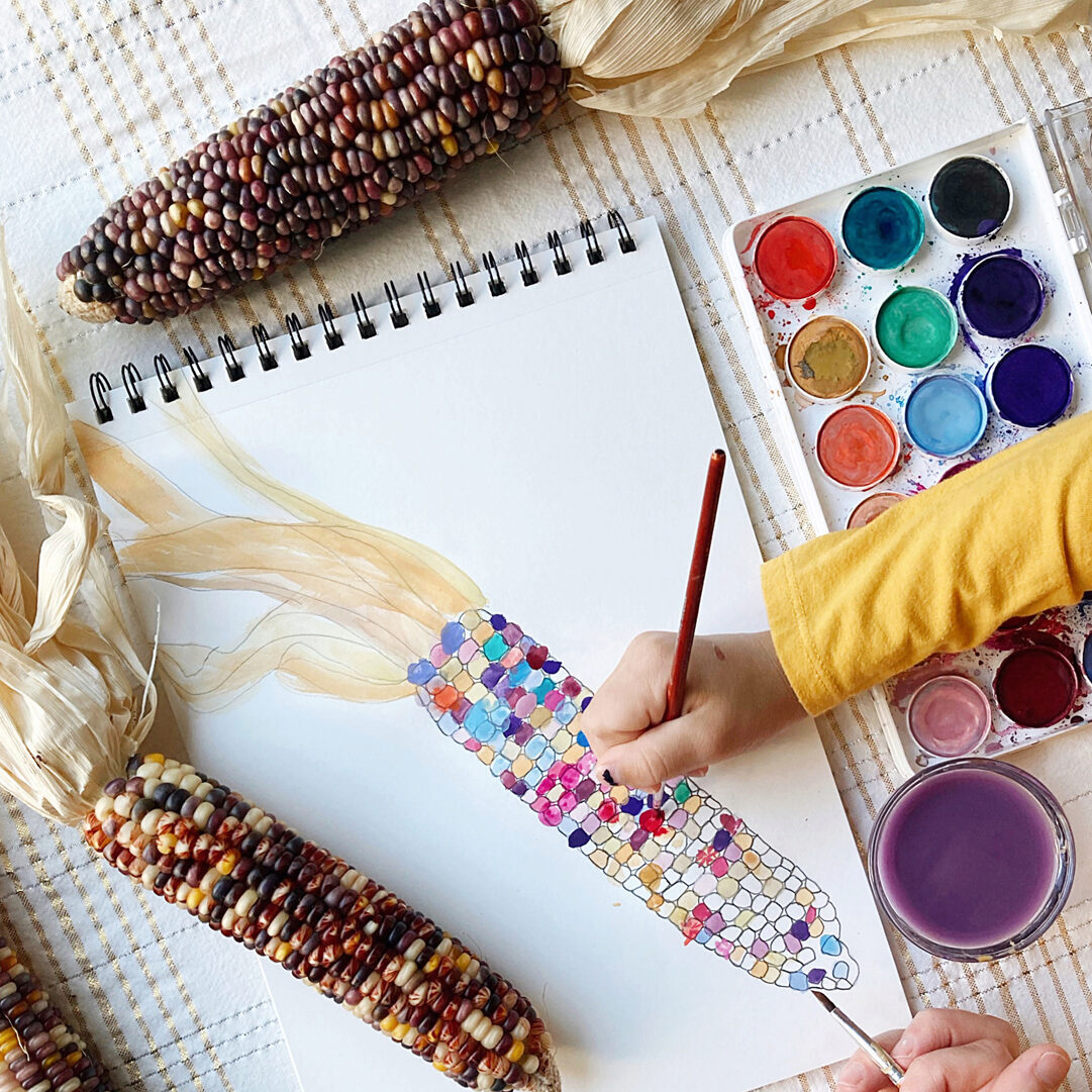 ornamental corn painting activity for kids