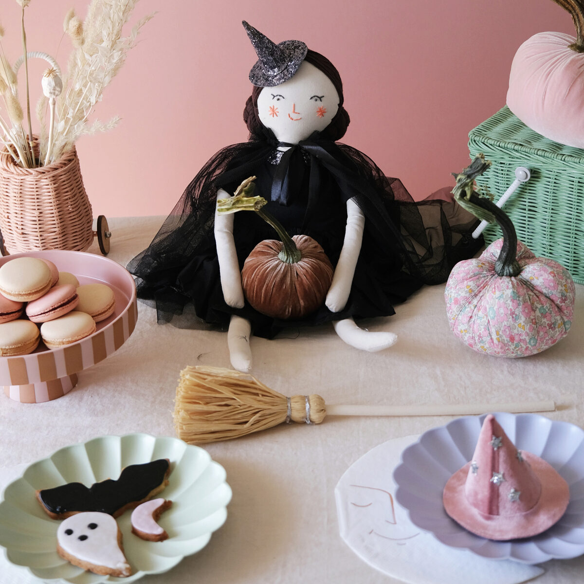 witch and pumpkin as a Halloween party idea