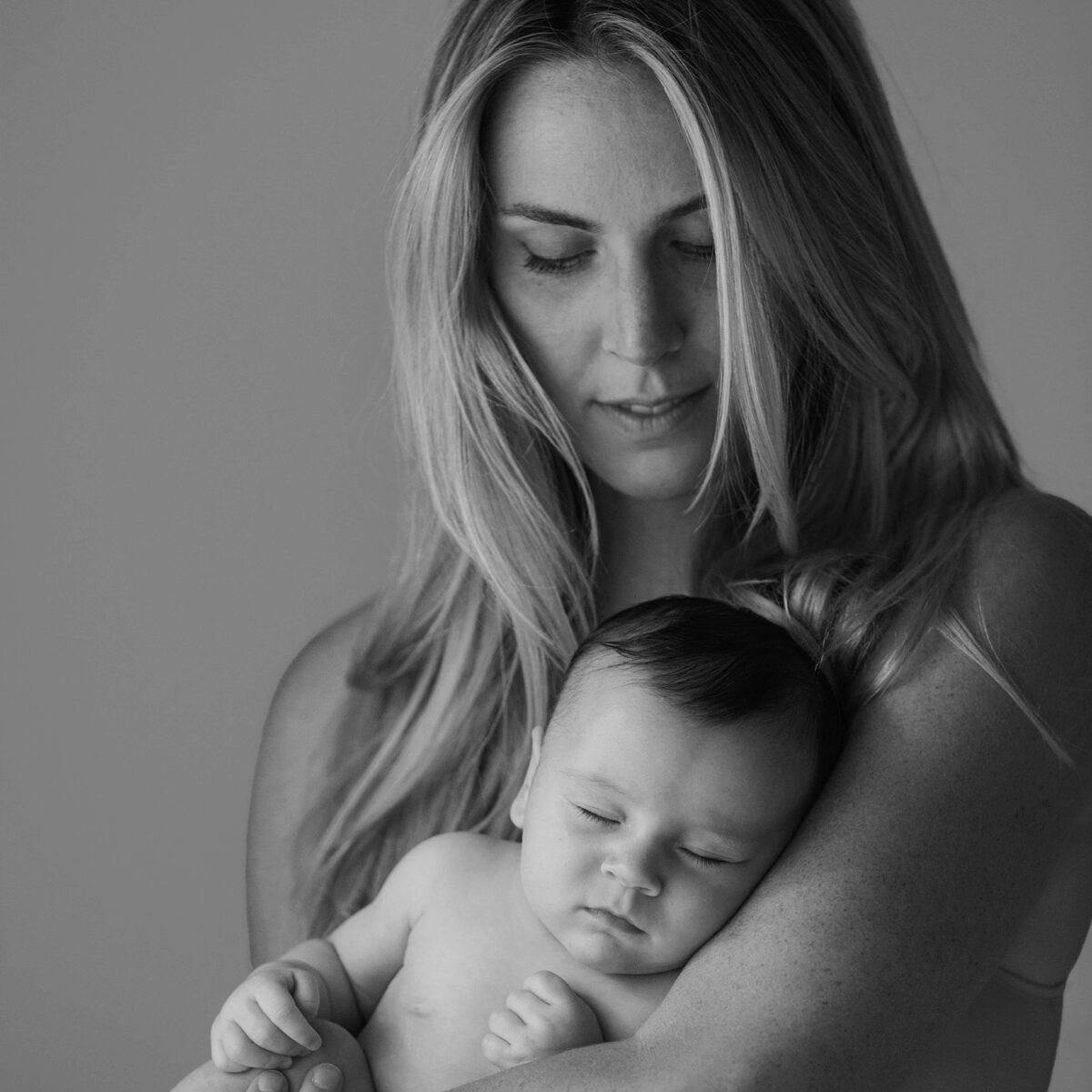 Selby Drummond holding her newborn daughter