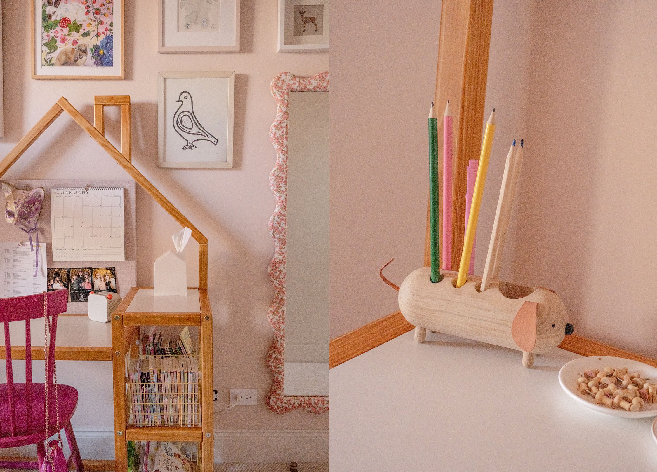 A little girl's pink room.
