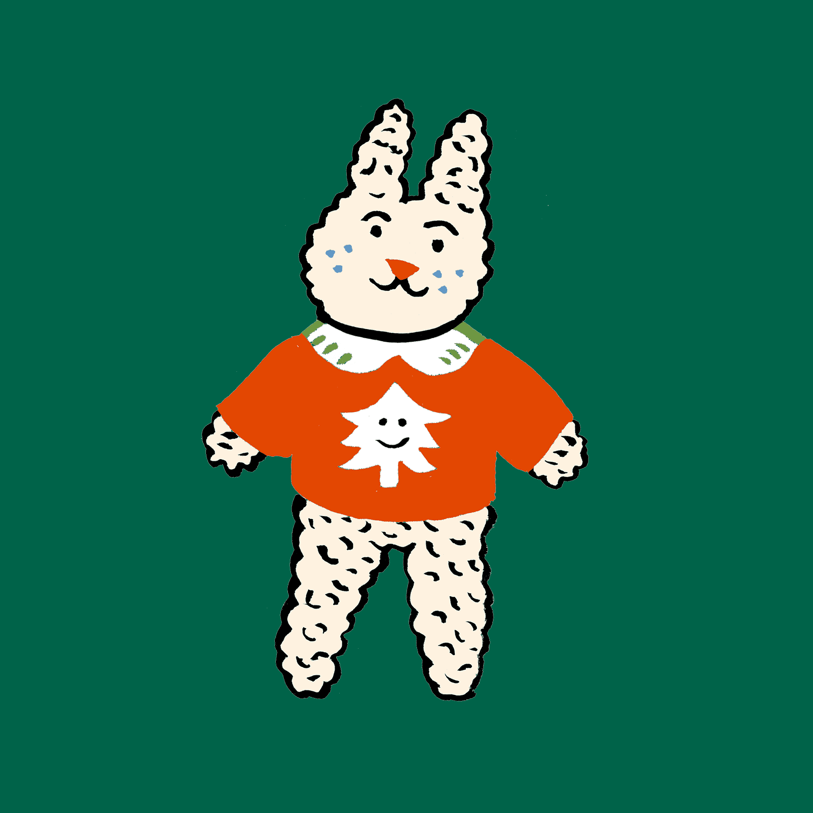 illustration of a toy bunny for newborn baby girl