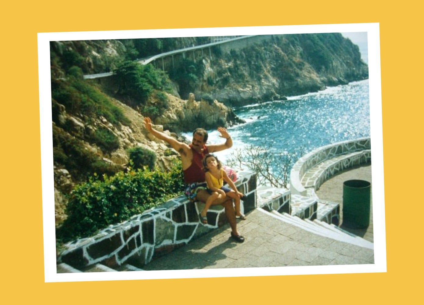 Maisonette team member Oriana Castro-Ramirez with her father by the ocean