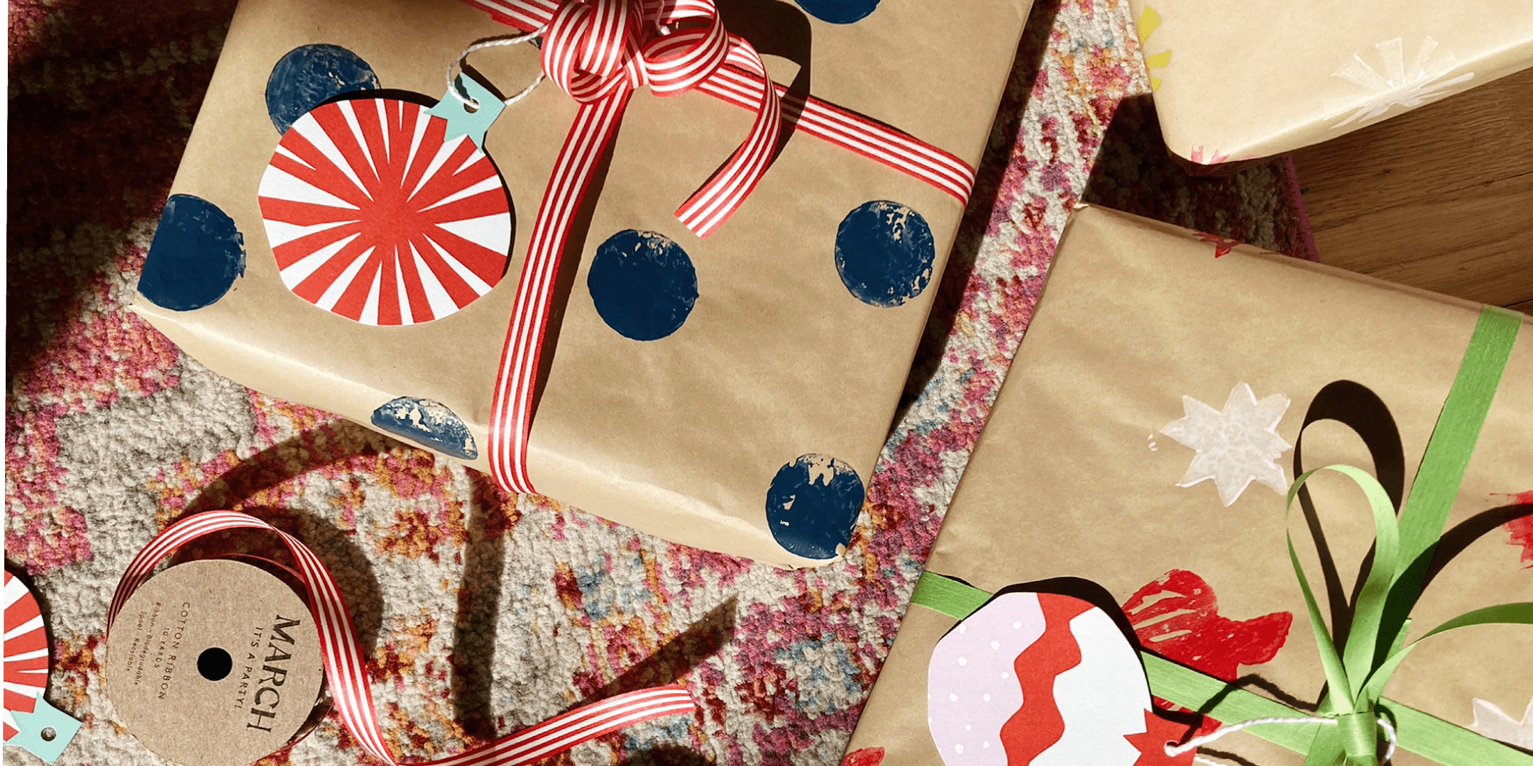 potato print wrapping paper