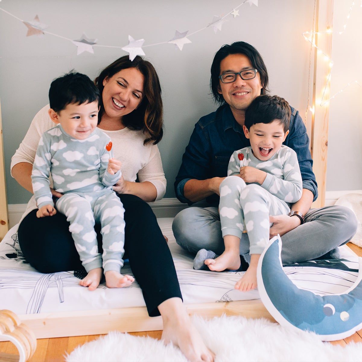 Rookie Humans founder at home with her family