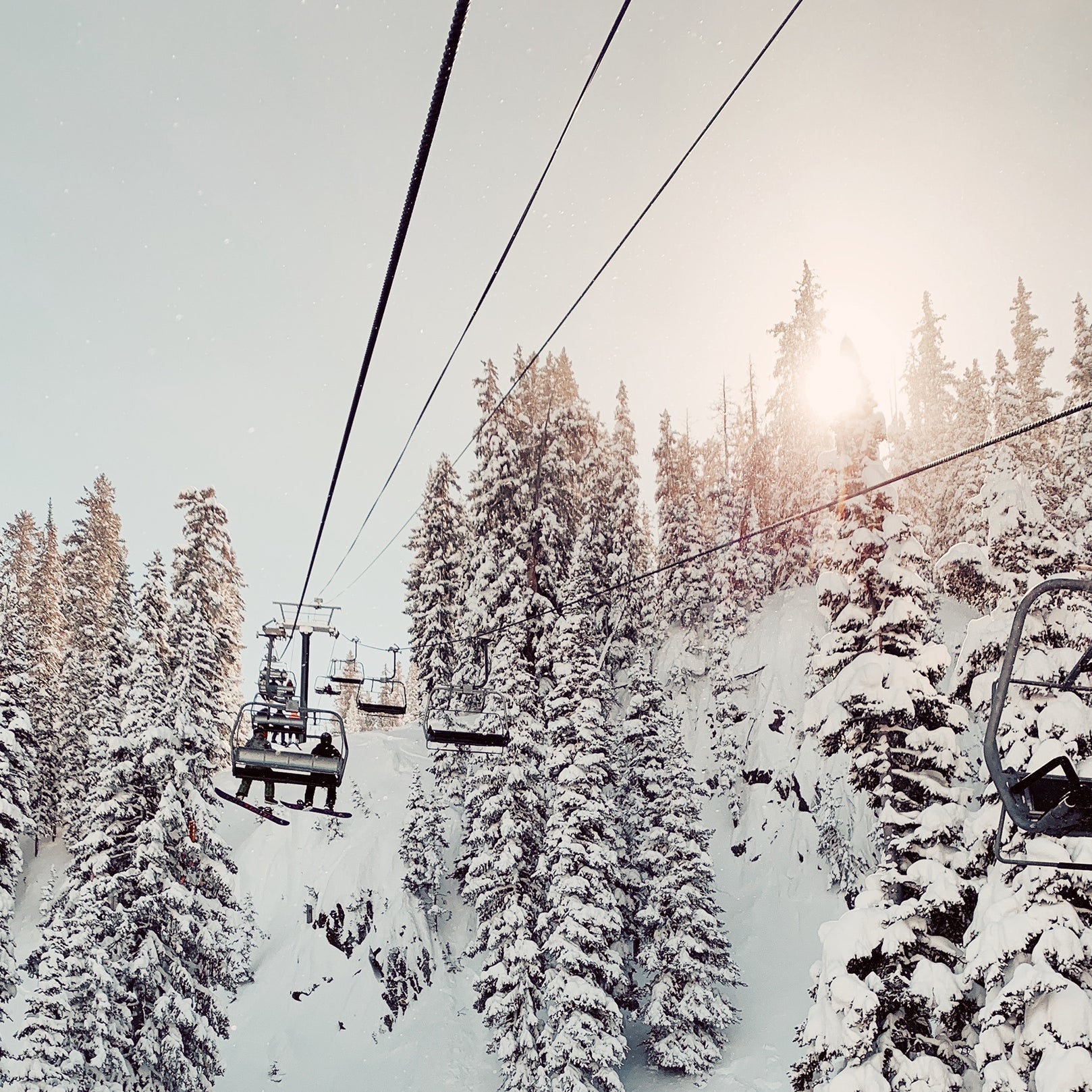 ski lift with kids