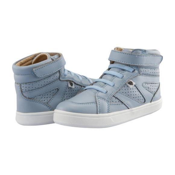 Child Starter Shoes, Dusty Blue With White Soles - Sneakers - 2