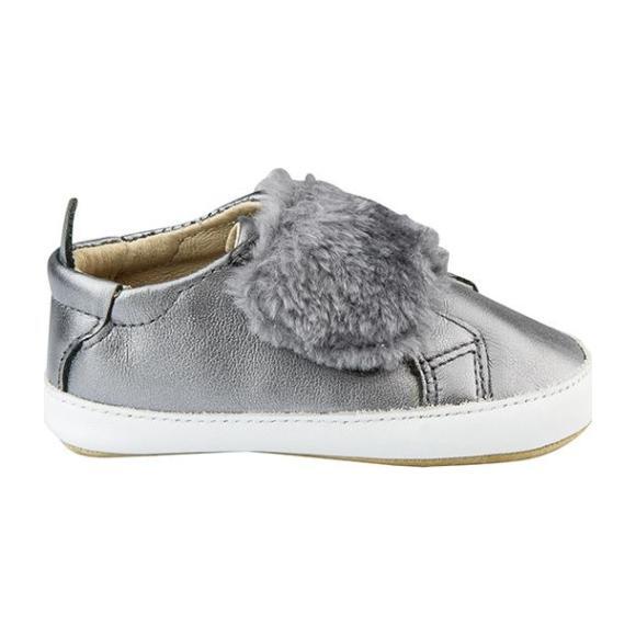 Baby Bambini Pet Shoes, Rich Silver With Dark Grey Fur - Sneakers - 1