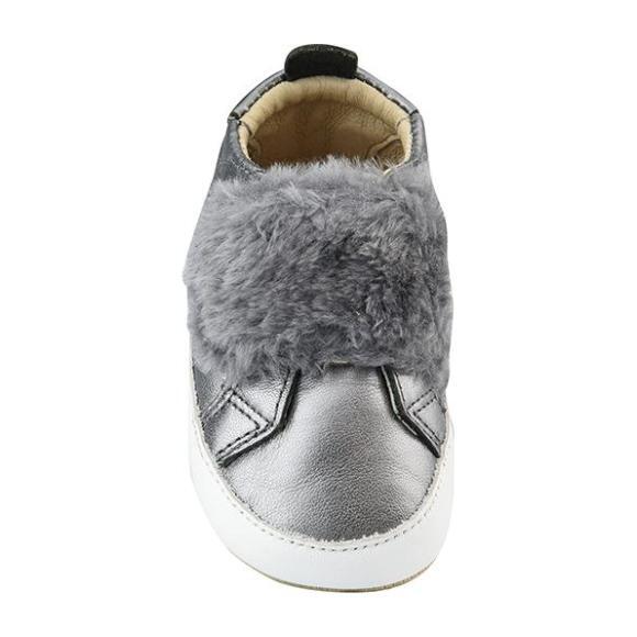 Baby Bambini Pet Shoes, Rich Silver With Dark Grey Fur - Sneakers - 3