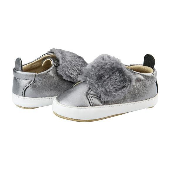 Baby Bambini Pet Shoes, Rich Silver With Dark Grey Fur - Sneakers - 4
