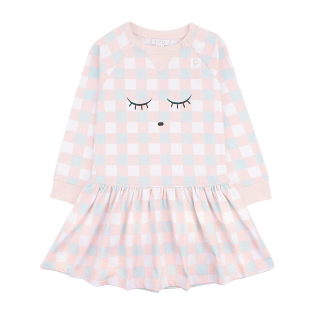 Sweatshirt Dress, Pink Plaid - Play Dresses - 1
