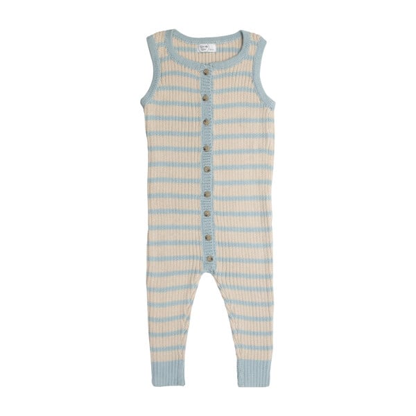 Striped Knit Playsuit, Mint Stripe